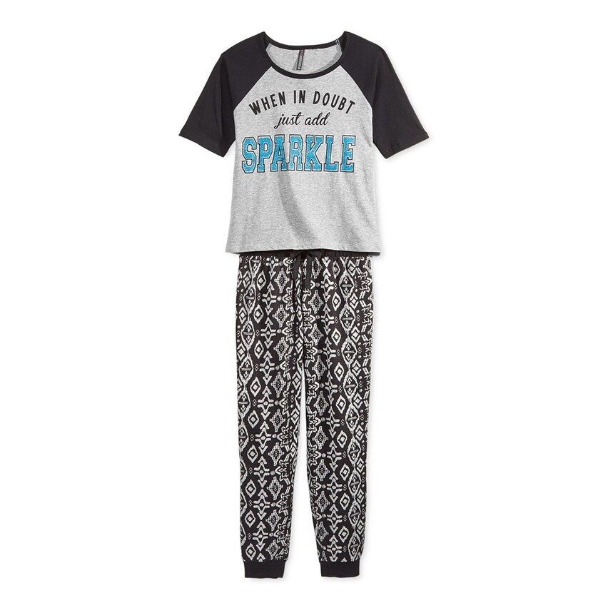 Shop Miss Understood Girls Sparkle Tee Jogger Pajama Sleep Set