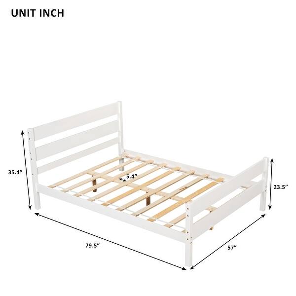 dimension image slide 2 of 6, Bed with Headboard and Footboard