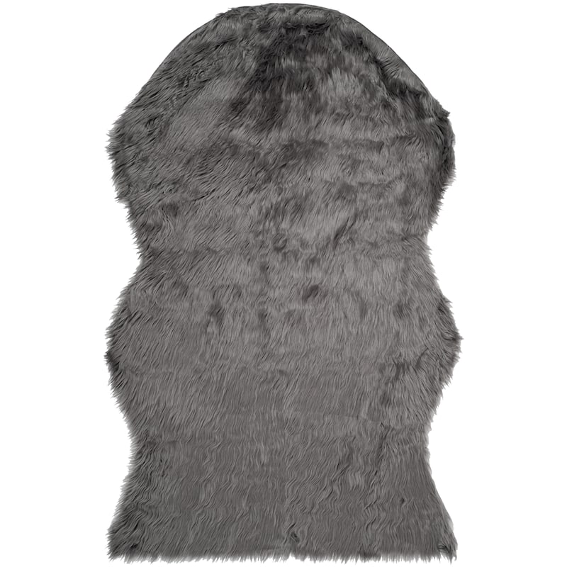 SAFAVIEH Faux Sheep Skin Shona 2.4-inch Thick Rug - Grey - 3' x 5'