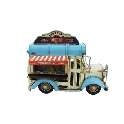 Blue Vintage Style Coffee Truck - Small
