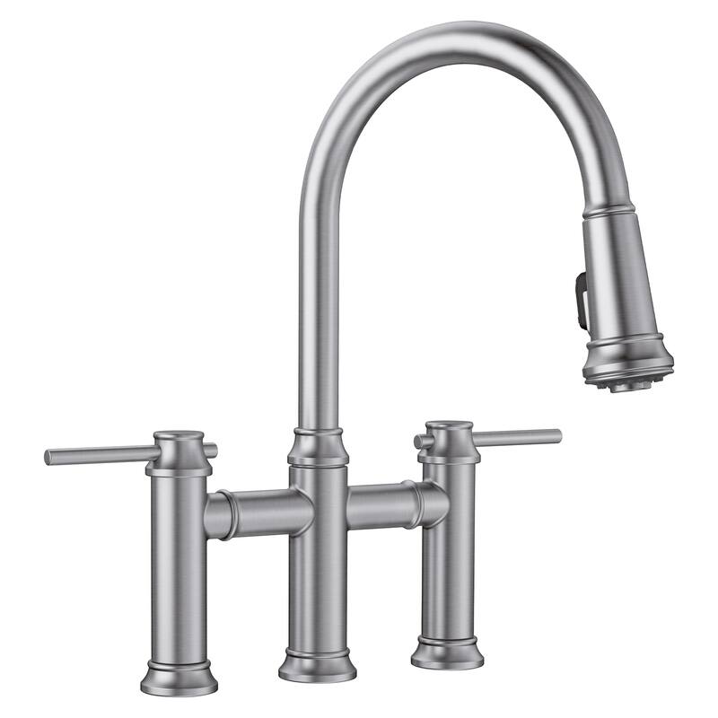 Blanco Empressa 1.5 GPM Pull-Down Bridge Faucet - Stainless