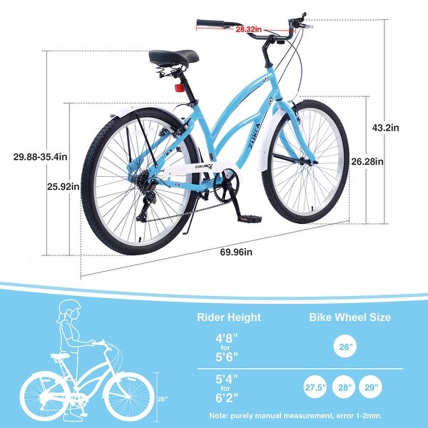 Women's Cruiser Bike with Shimano 7-Speed and Low Swooping