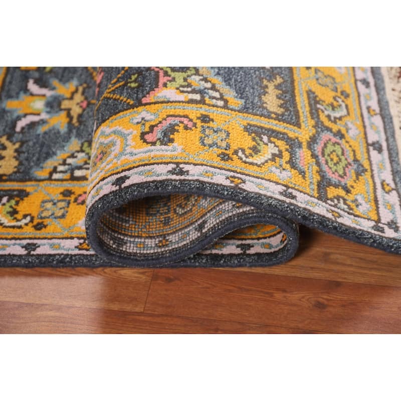 Blue Heriz Serapi Indian Foyer Rug Hand-Knotted Wool Carpet - 3'1"x 5'1"
