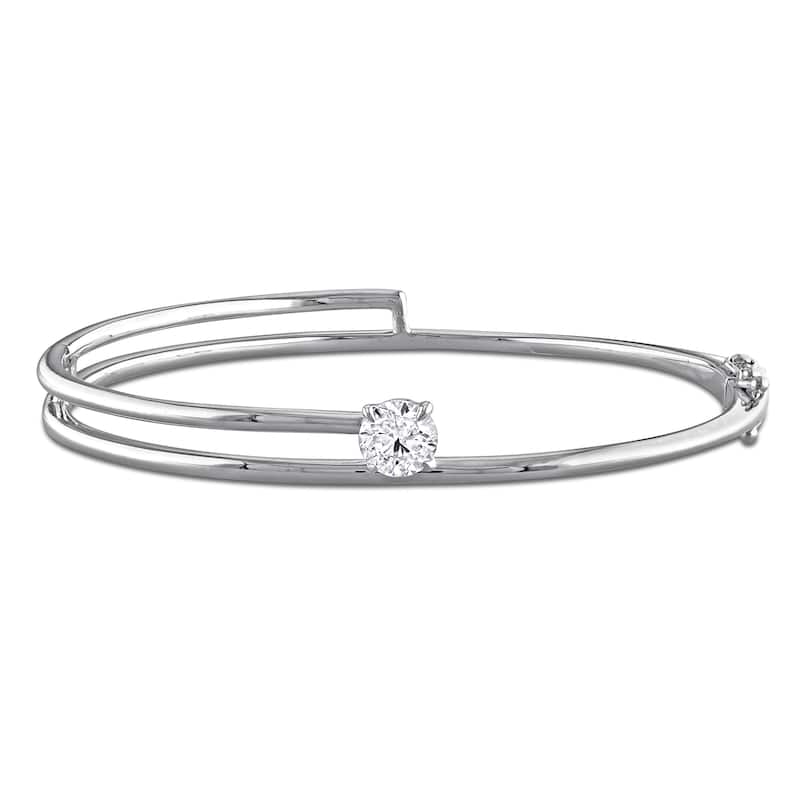 1ct Lab Grown Diamond TW Bangle Bracelet in 14k White Gold