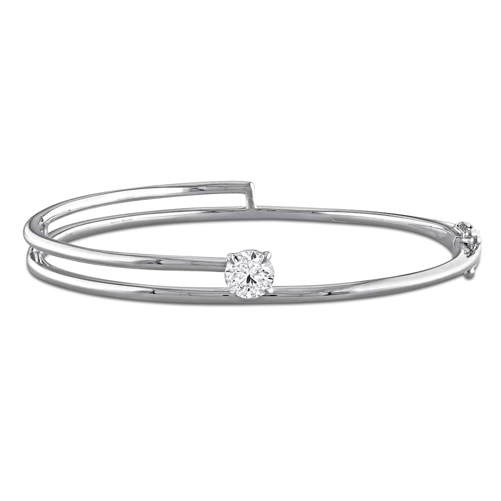 1ct Lab Grown Diamond TW Bangle Bracelet in 14k White Gold