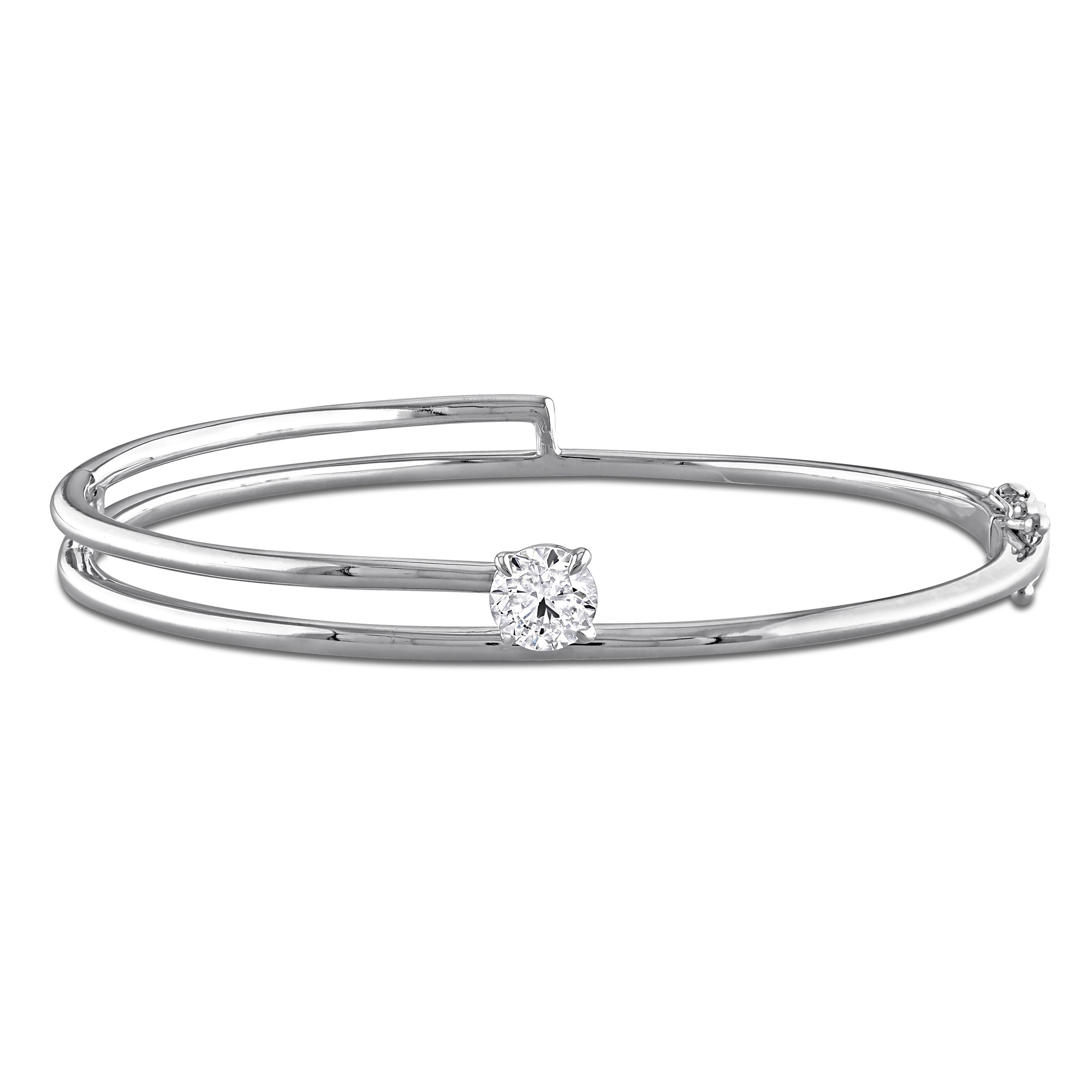 Miadora 1ct Lab Grown Diamond TW Bangle Bracelet in 14k White Gold