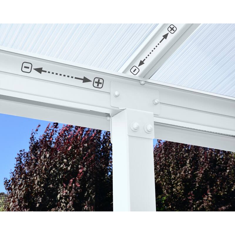 Olympia 10 ft. White/White Aluminum Patio Cover -