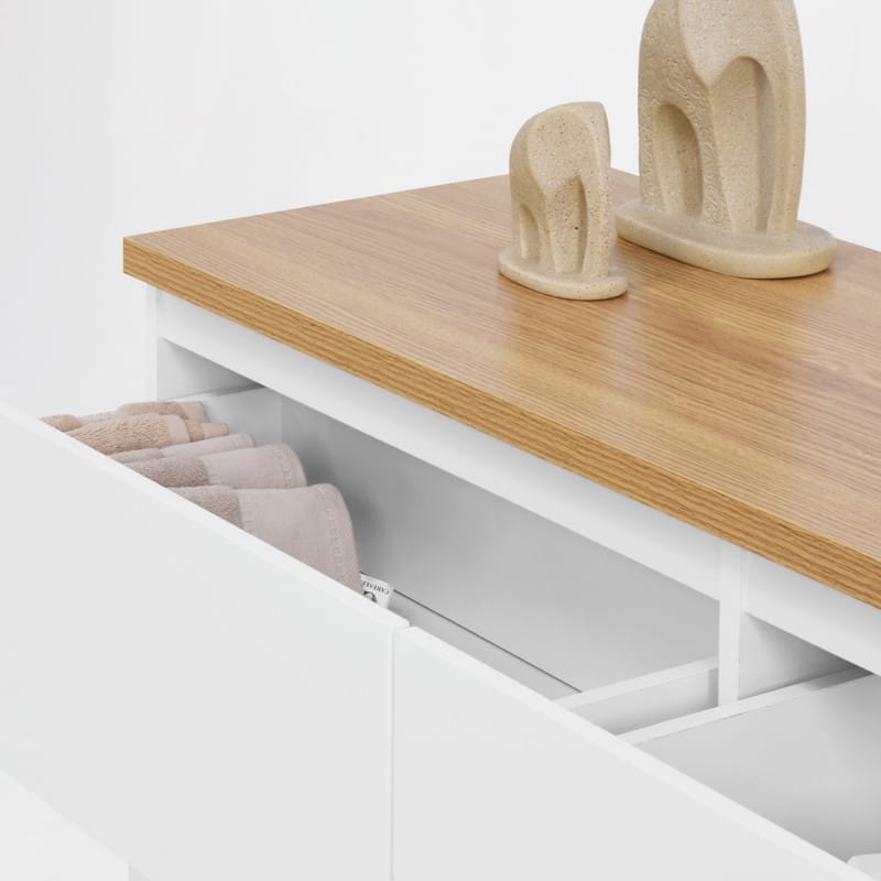 6-Drawer Wooden Storage Cabinet, Dresser & Clothes Organizer, Wide Storage Tower