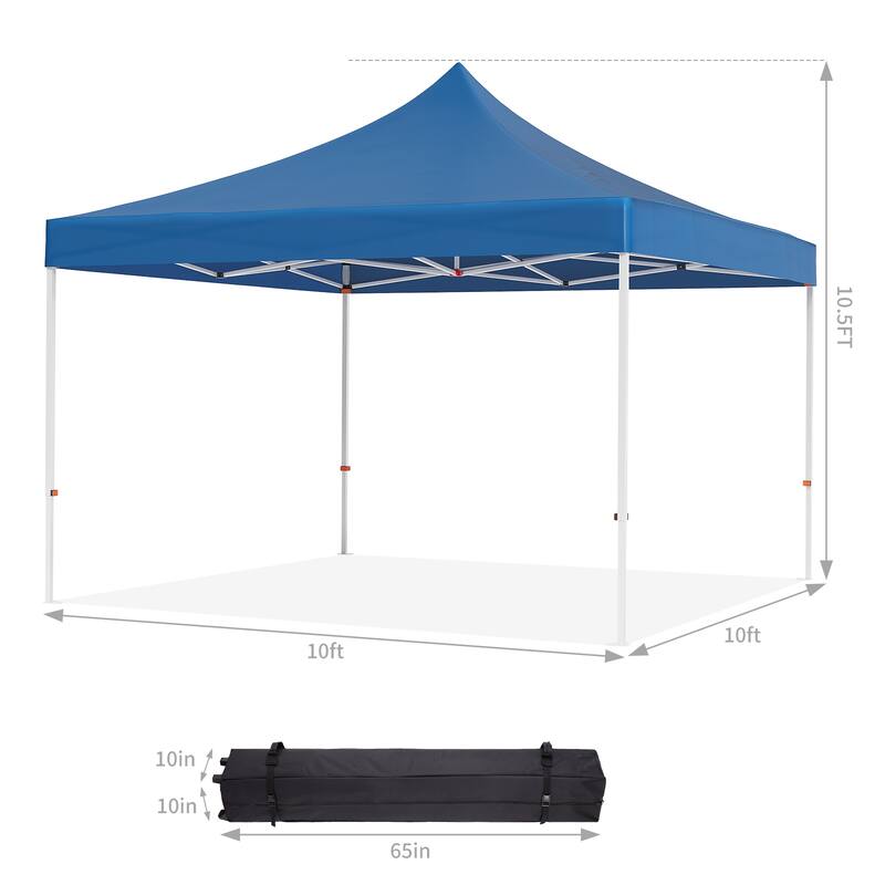 10x10 ft Pop-Up Canopy with 1-Minute Setup, UV Protection, Waterproof, and Adjustable Heights
