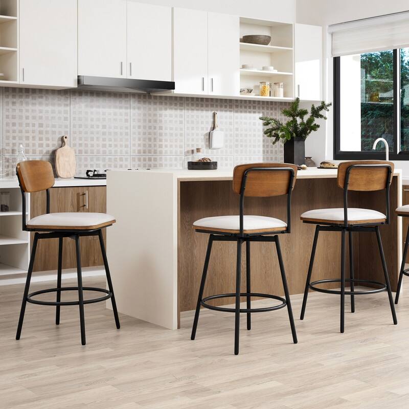 Spruce & Spring Claire Swivel Counter Height Bar Stool Set