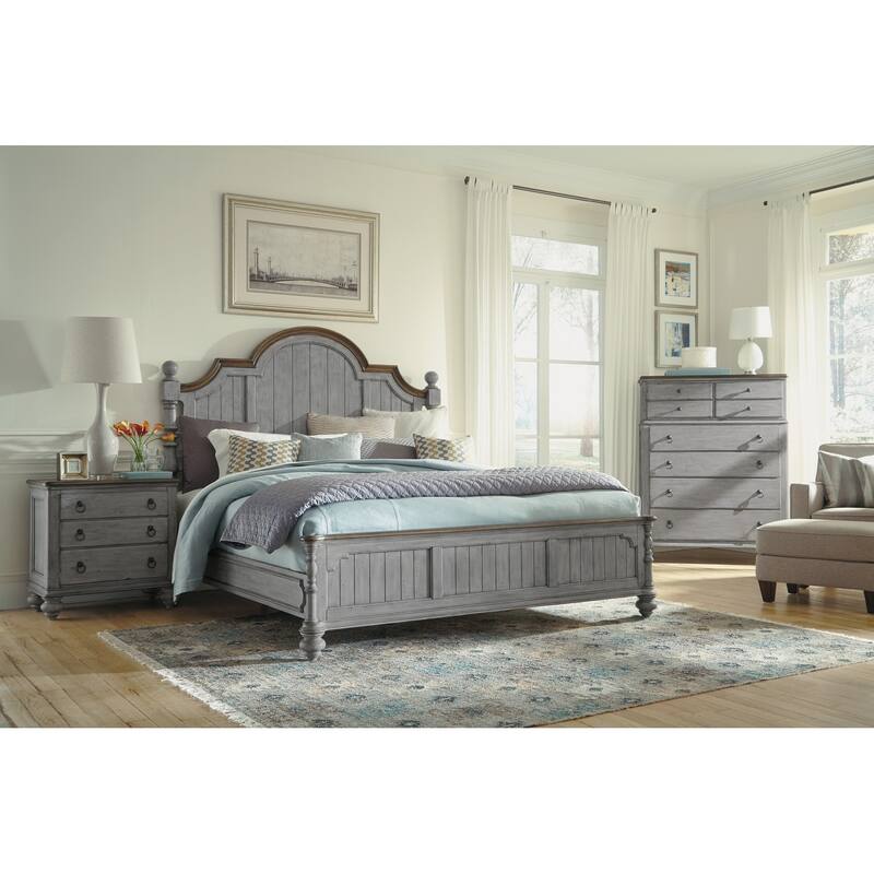 Plymouth Gray King Poster Bed by Flexsteel - Gray - King