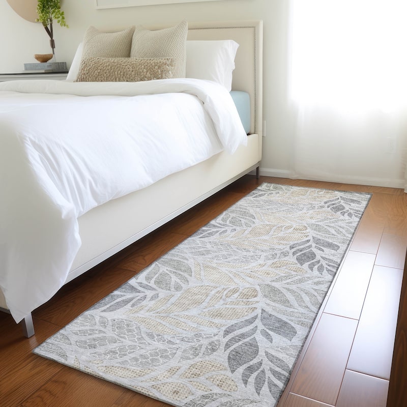 Premium Washable Super Soft Transitional Floral Mayfield Rug - Fog - 2' 3" x 7' 6" - Runner