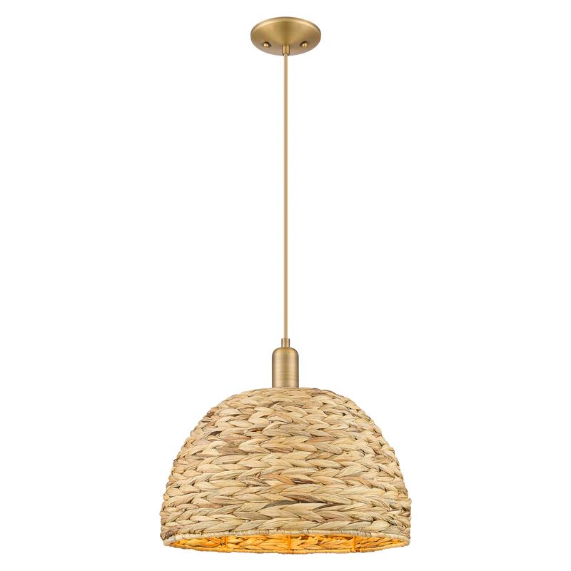 Innovations Lighting Endless Possibilities Arcadia - Woven Rattan - 1 Light 16" Cord Hung Mini Pendant
