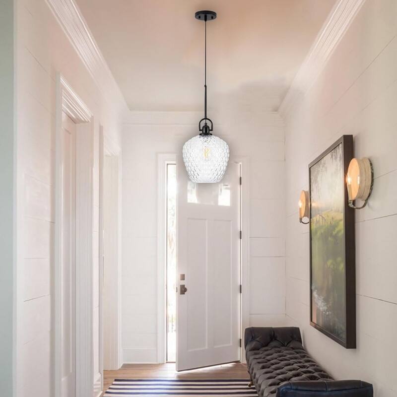1 Light hanging light black , clear glass pendant lights glass, metal bedroom lights