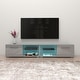 preview thumbnail 17 of 26, Moon Matte Gloss TV Stand with 16 Color LED Lights 81 Inches - Light Gray