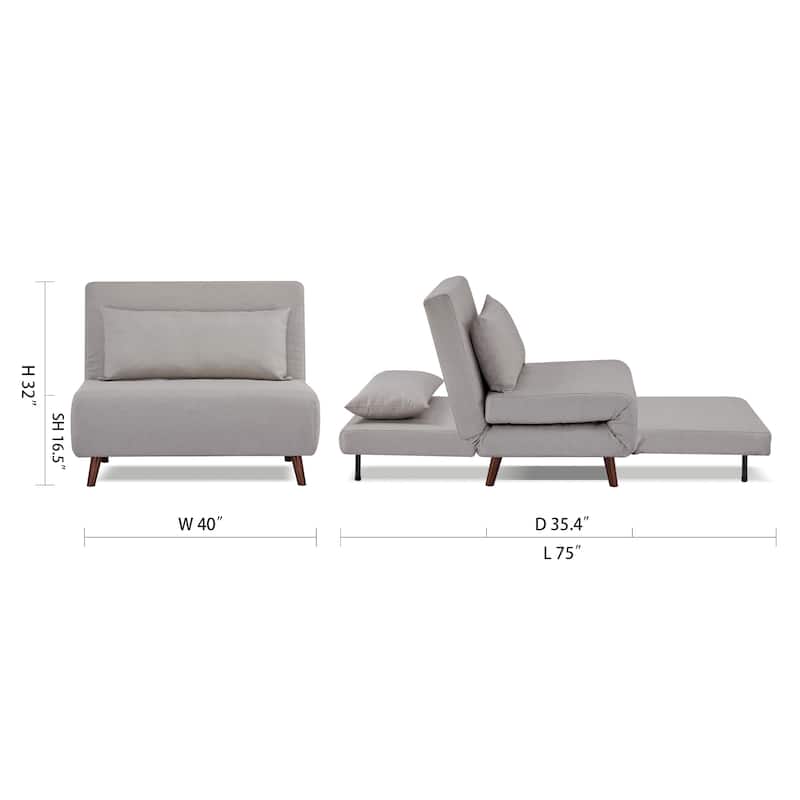 Artdeco Home - Tustin Upholstered Convertible Lounge/ Sleeper Chair