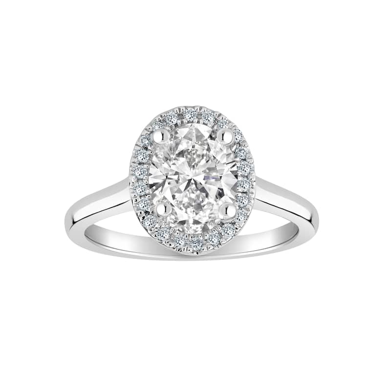 Auriya 14k-White Gold Lab Grown Oval-Halo Diamond Engagement Ring 1.00ct. tw. (E-F VS) - 6.5