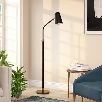 Austen Matte Black and Brass Finish Floor Lamp