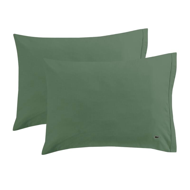 Lacoste Percale Cotton 2-Piece Pillowcase Set - King - Ivy Green