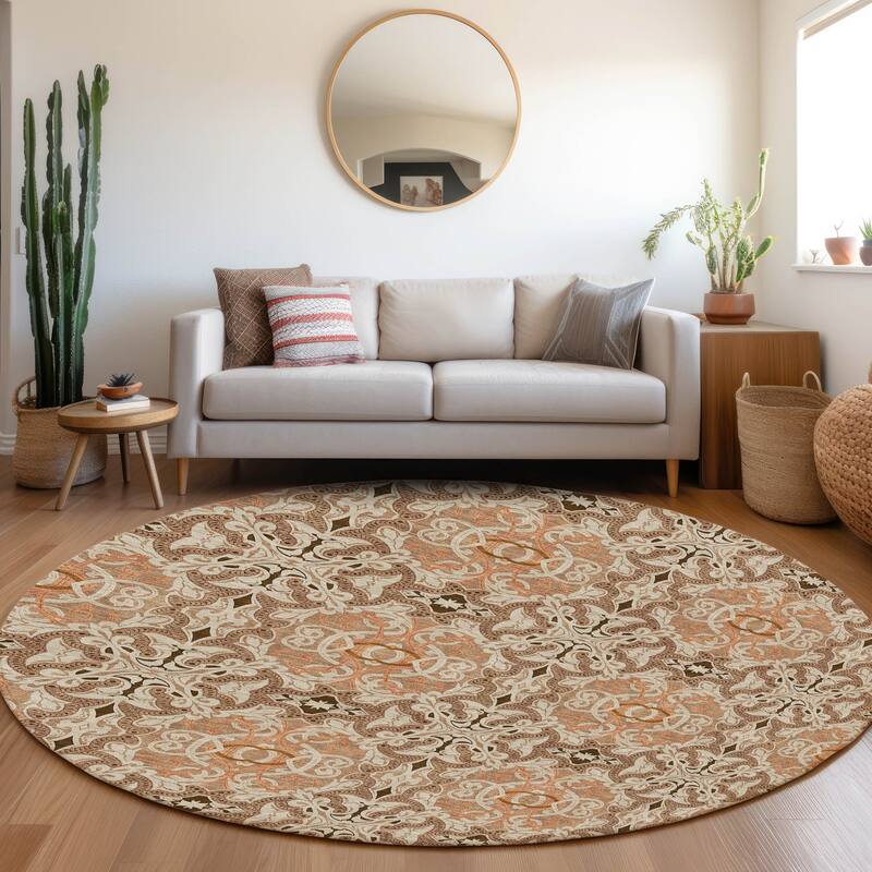Machine Washable Indoor/ Outdoor Chantille Traditional Medallions Rug
