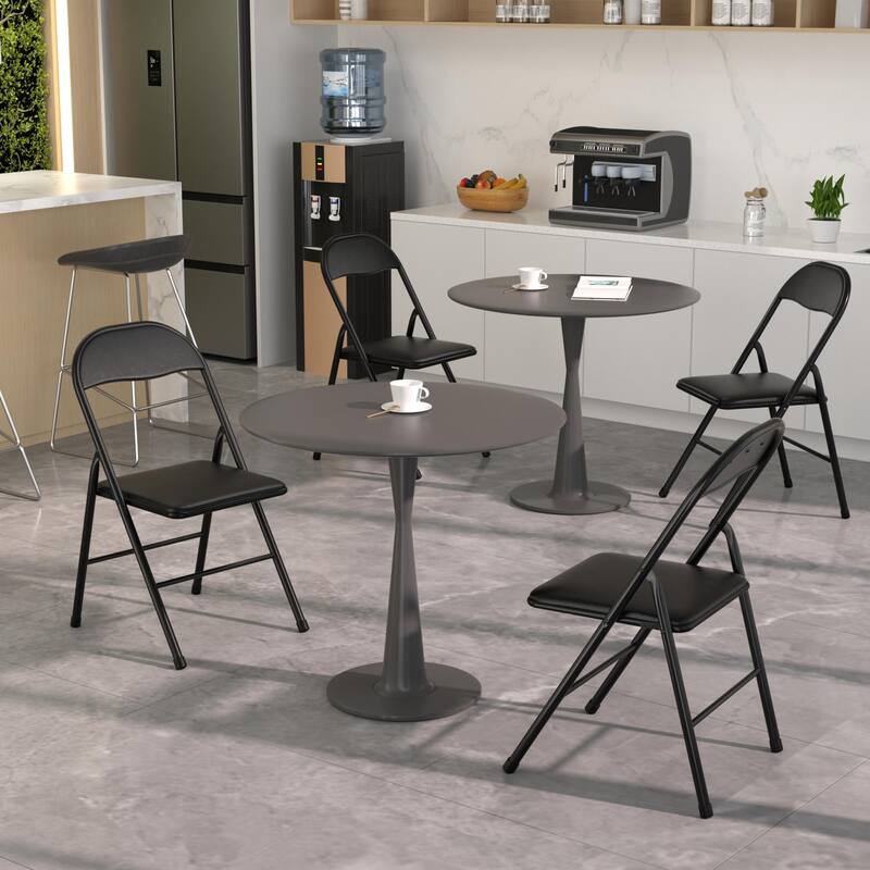 Faux Leather Padded Stackable Folding Chair Folding Chair Set