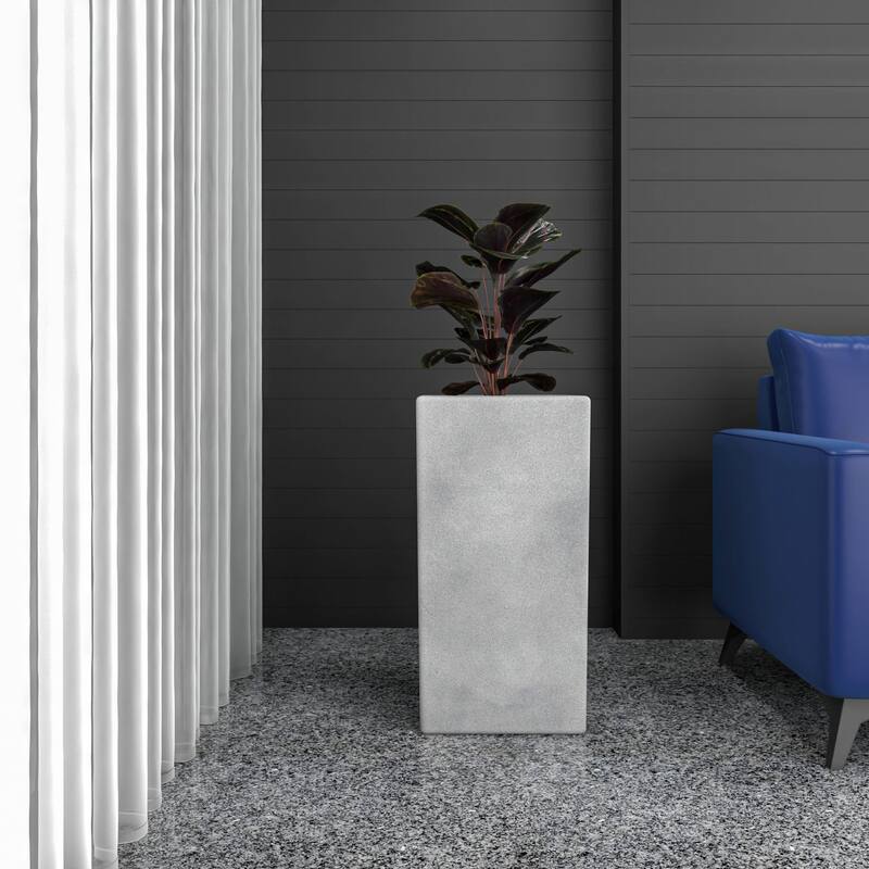 Modern Tall Square in Fiberstone and MGO Clay Planter Terra Series
