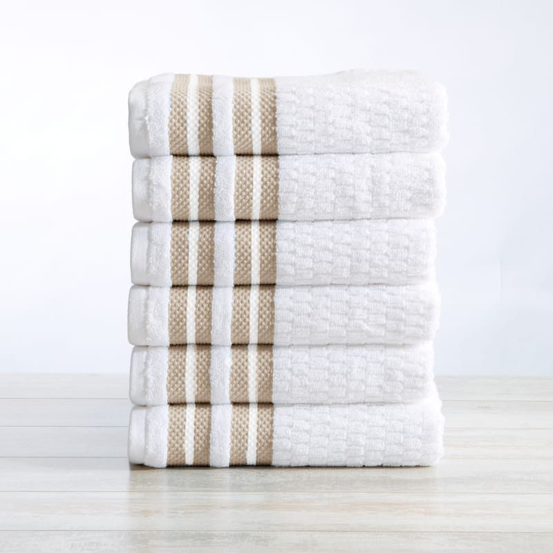 Luxurious Cotton Textured & Detailed Stripes Towel Set
