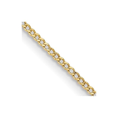 Curata 14k Yellow Gold 1.85mm Semi-solid Curb Link Chain Necklace Options 16 18 20 22 24 28