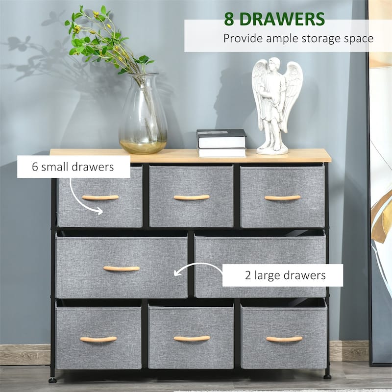 8-Drawer Dresser,Fabric Chest of Drawers,Storage Tower Organizer Unit