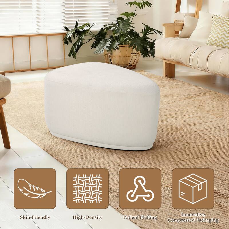 Modern Triangular Upholstered Accent Ottoman