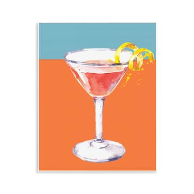 Stupell Cocktail on Blocked Hues Wall Plaque Art Design By Susan Jill