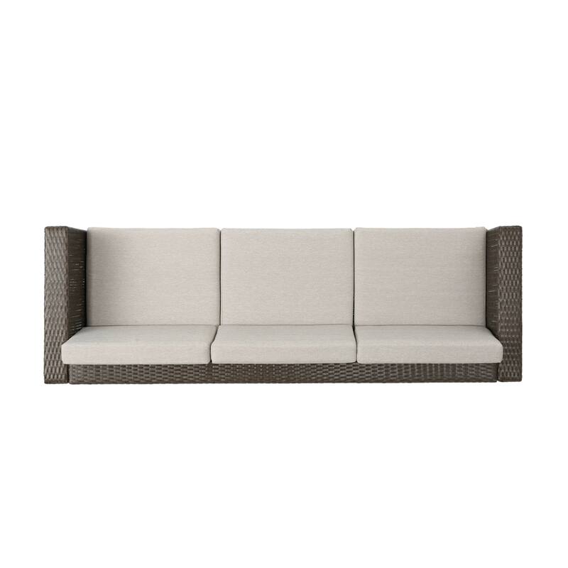 Puerta Outdoor (PE) Wicker 3 Seater Sofa by Christopher Knight Home