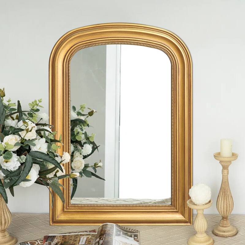 Traditional Gold Wood Wall Mirror - Antique Gold - 33.5"HX23.6W"