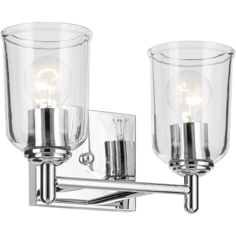 Kichler Shailene 12.5" Wide 2 Light Bathroom Vanity Light - Chrome / Clear