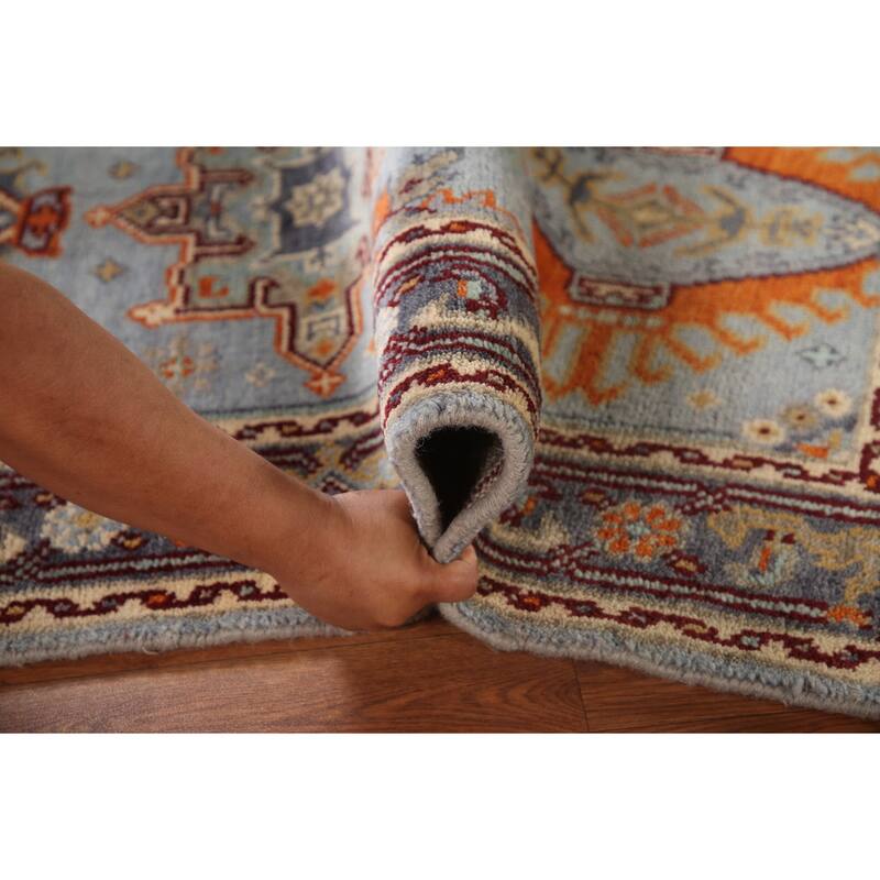 Light Blue Kazak Oriental Accent Rug Wool Carpet - 3'0"x 5'1"
