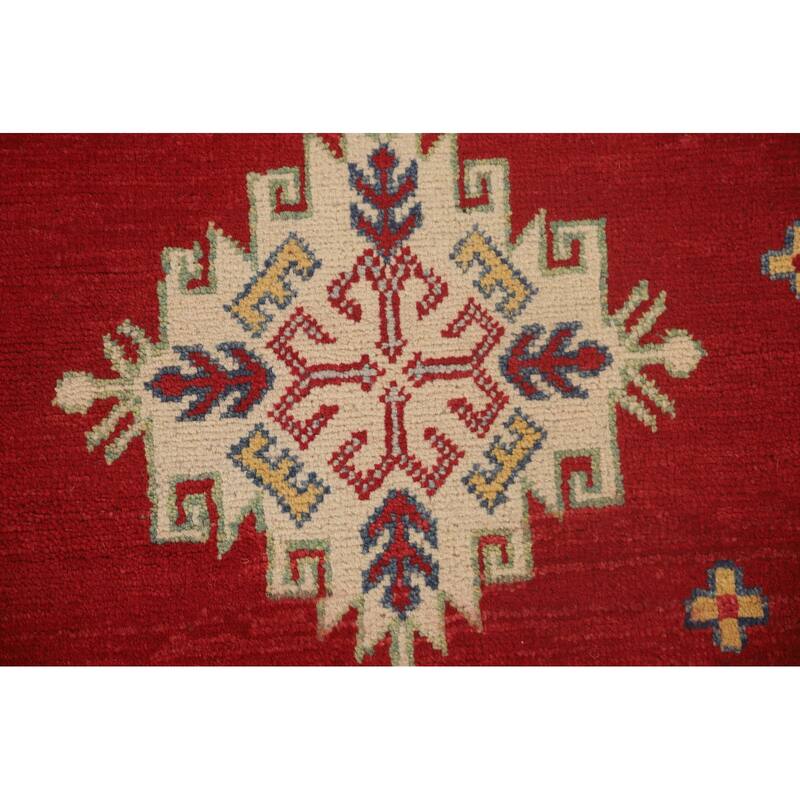 Red Kazak Area Rug Hand-Knotted Traditional Wool Carpet - 8'10"x 11'8"