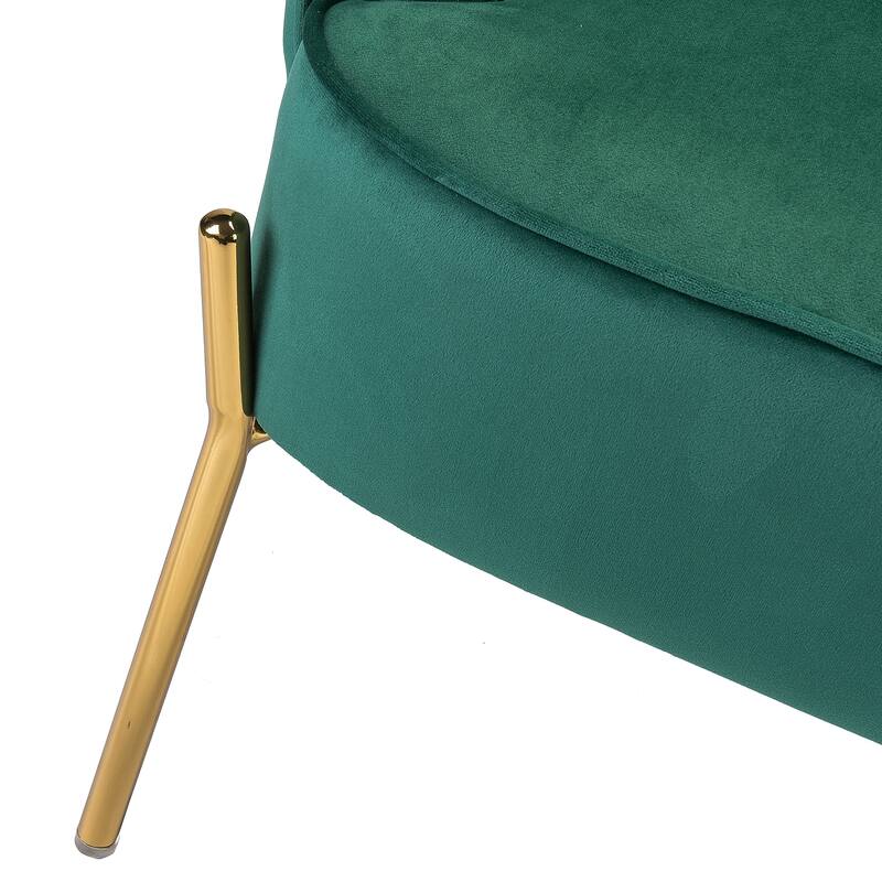 Marina Modern Velvet Accent Chair with Golden Legs Set of 2 by HULALA HOME