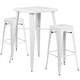 preview thumbnail 30 of 39, 23.75'' Square Metal Indoor-Outdoor Bar Table Set with 2 Square Seat Stools - 27.75"W x 27.75"D x 40"H
