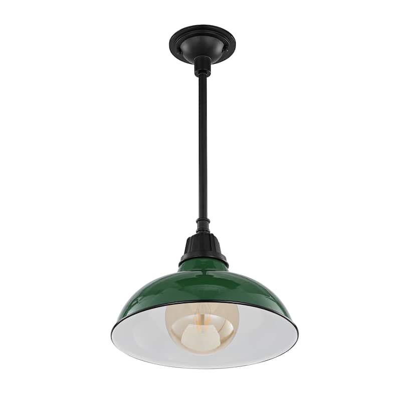 12.25" 1-Light Indoor/Outdoor Iron LED Pendant, by JONATHAN Y - 12.25