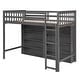 preview thumbnail 12 of 26, Twin Size Loft Bed with 8 Open Storage Shelves, Built-in Ladder, Solid Pine Wood Frame, Space-Saving Design for Bedroom, Grey
