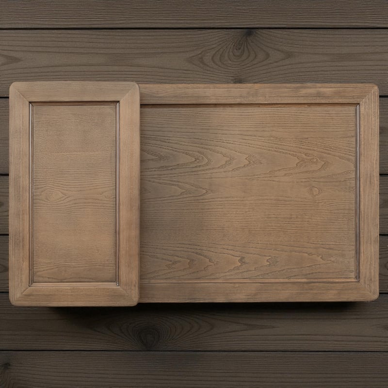 31.5'' Modern Coffee Table with Rattan Drawer, Dual Tabletops & Storage Shelf, Wooden Accent Table for Living Room