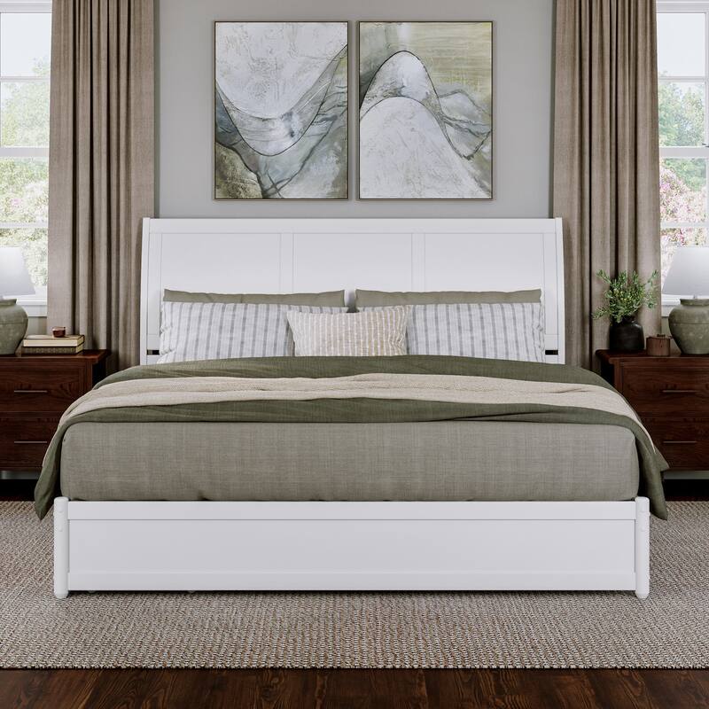 Andorra Platform Bed with Panel Footboard and Storage Drawers
