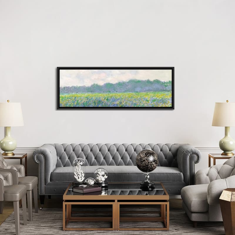 iCanvas "Field of Yellow Irises at Giverny, 1887 " by Claude Monet Framed Canvas Print