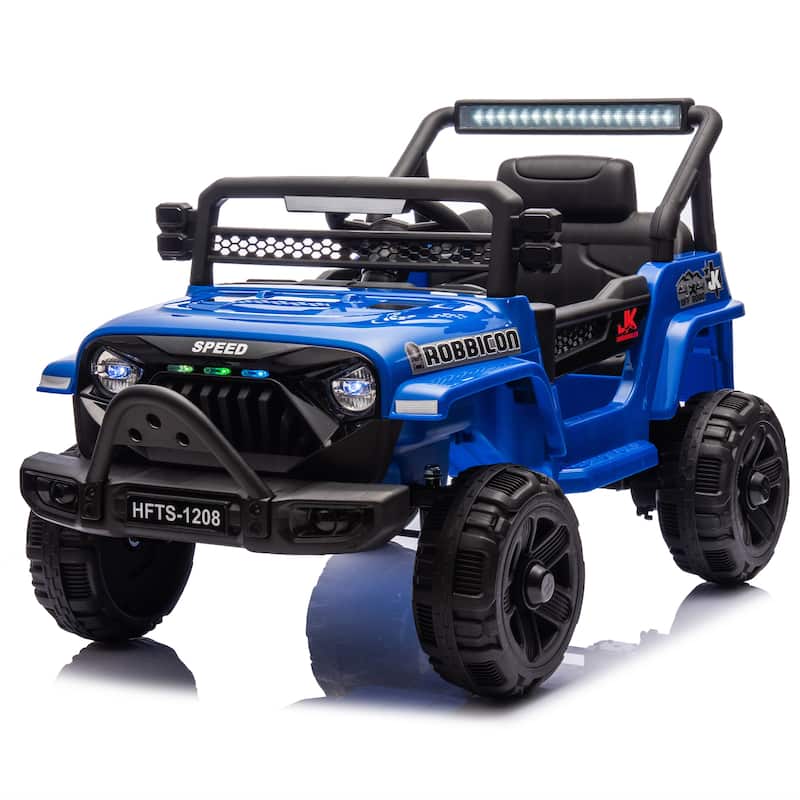 12V Kids Electric Ride-On Truck for Ages 1-4, Remote Control with Bluetooth & Microphone - Blue
