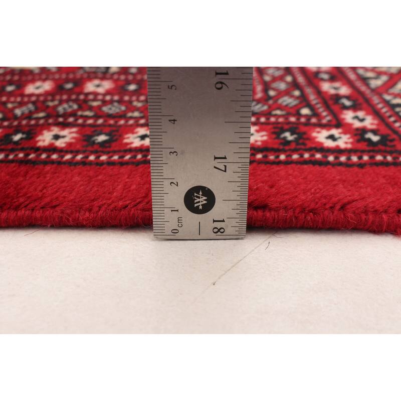 ECARPETGALLERY Hand-knotted Finest Peshawar Bokhara Dark Red Wool Rug - 8'11 x 12'0