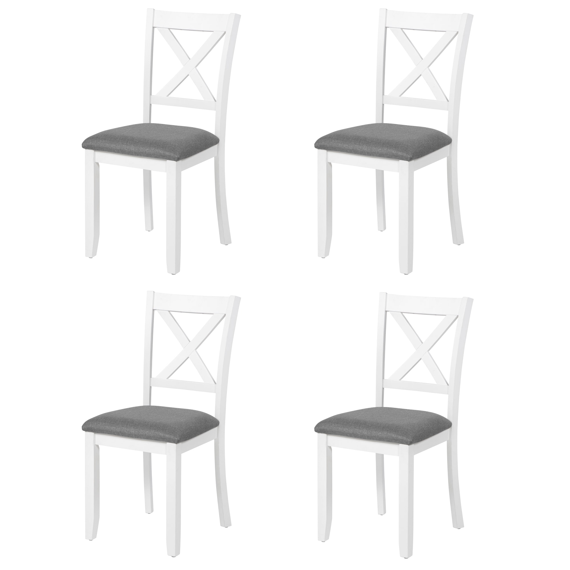 Wooden Dining Chairs Set of 4, Kitchen Chair with Padded Seat, Upholstered Side Chair for Dining Room, Living Room, Kitchen