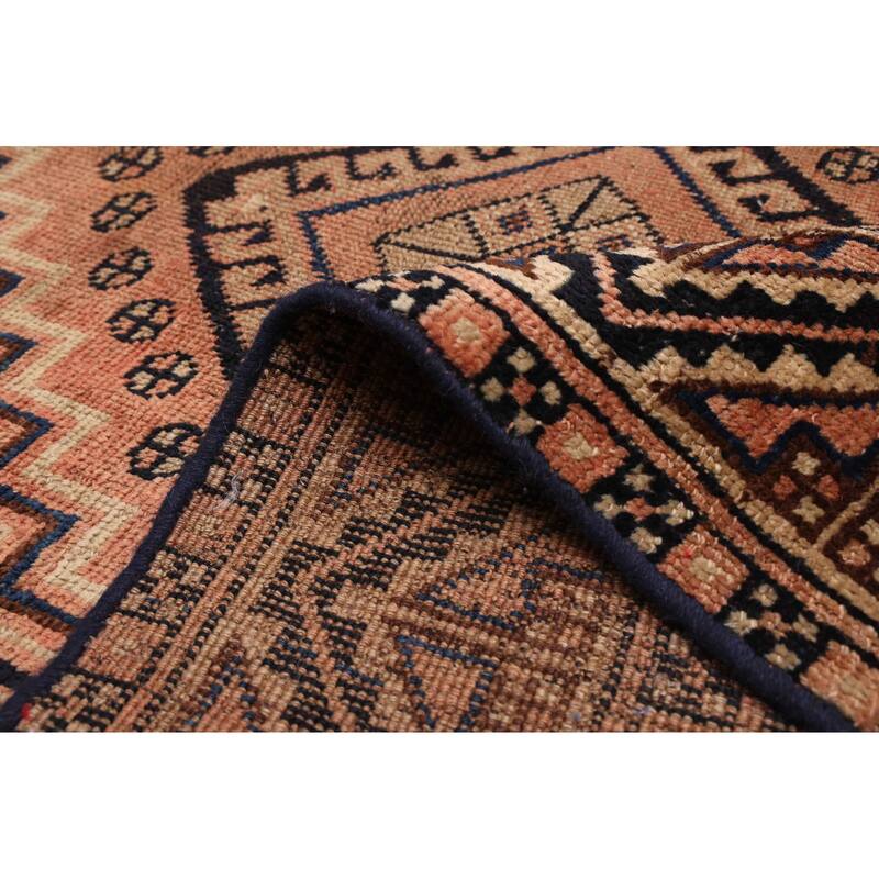 ECARPETGALLERY Hand-knotted Antalya Vintage Dark Navy Wool Rug - 4'2 x 8'10