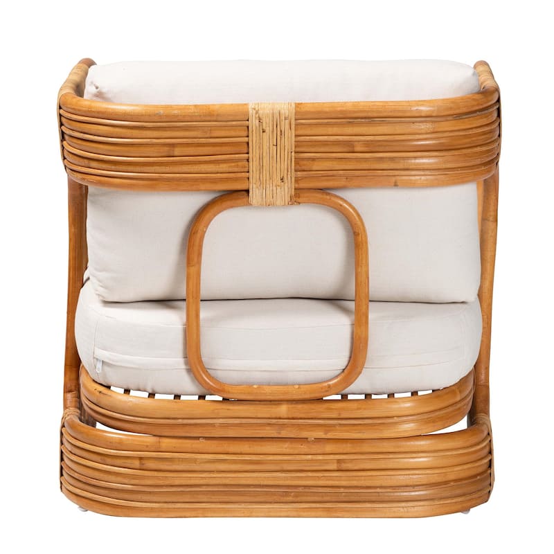 Corsa Modern Bohemian Natural Rattan Arm Chair