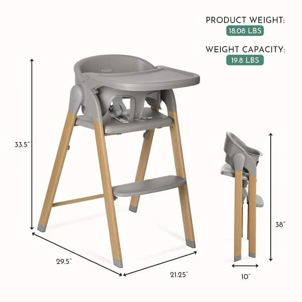 dimension image slide 2 of 3, Evolur Nimbus HighchairEvolur Nimbus Highchair