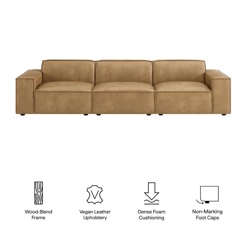 Restore 3-Piece Vegan Leather Modular Sofa Set